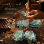 Handcrafted Leather Sculpture Flower Earrings, product overview