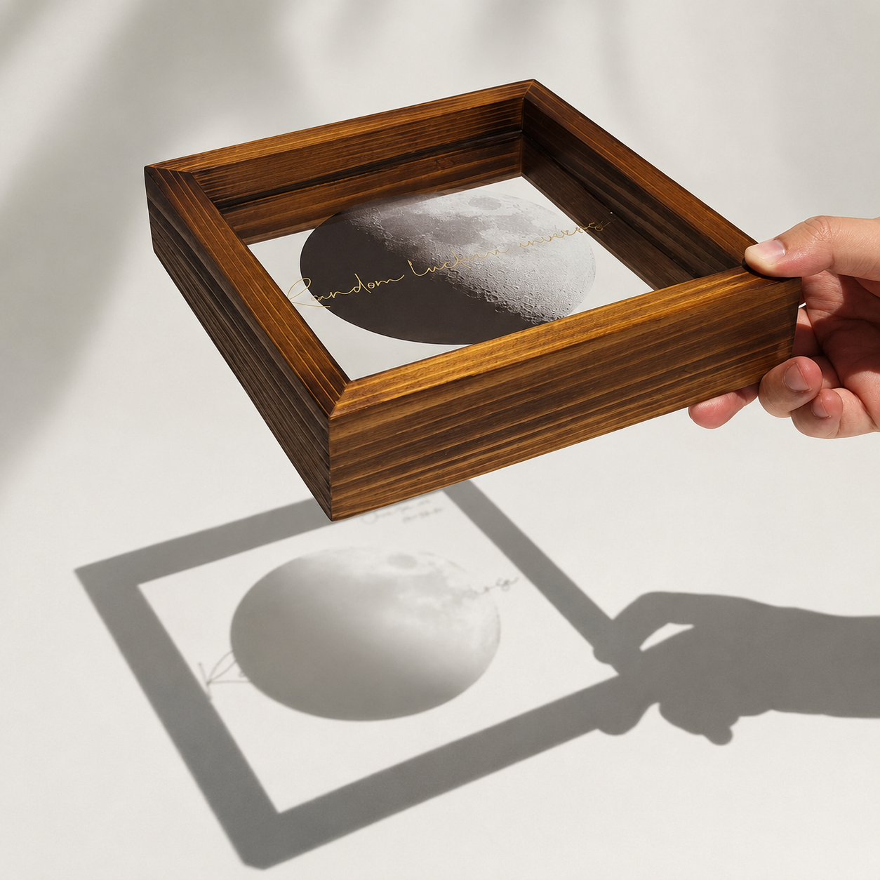 Personalized Moon Phase Frame Gift Box – Custom Anniversary Moon Print, close-up showing material texture and craftsmanship