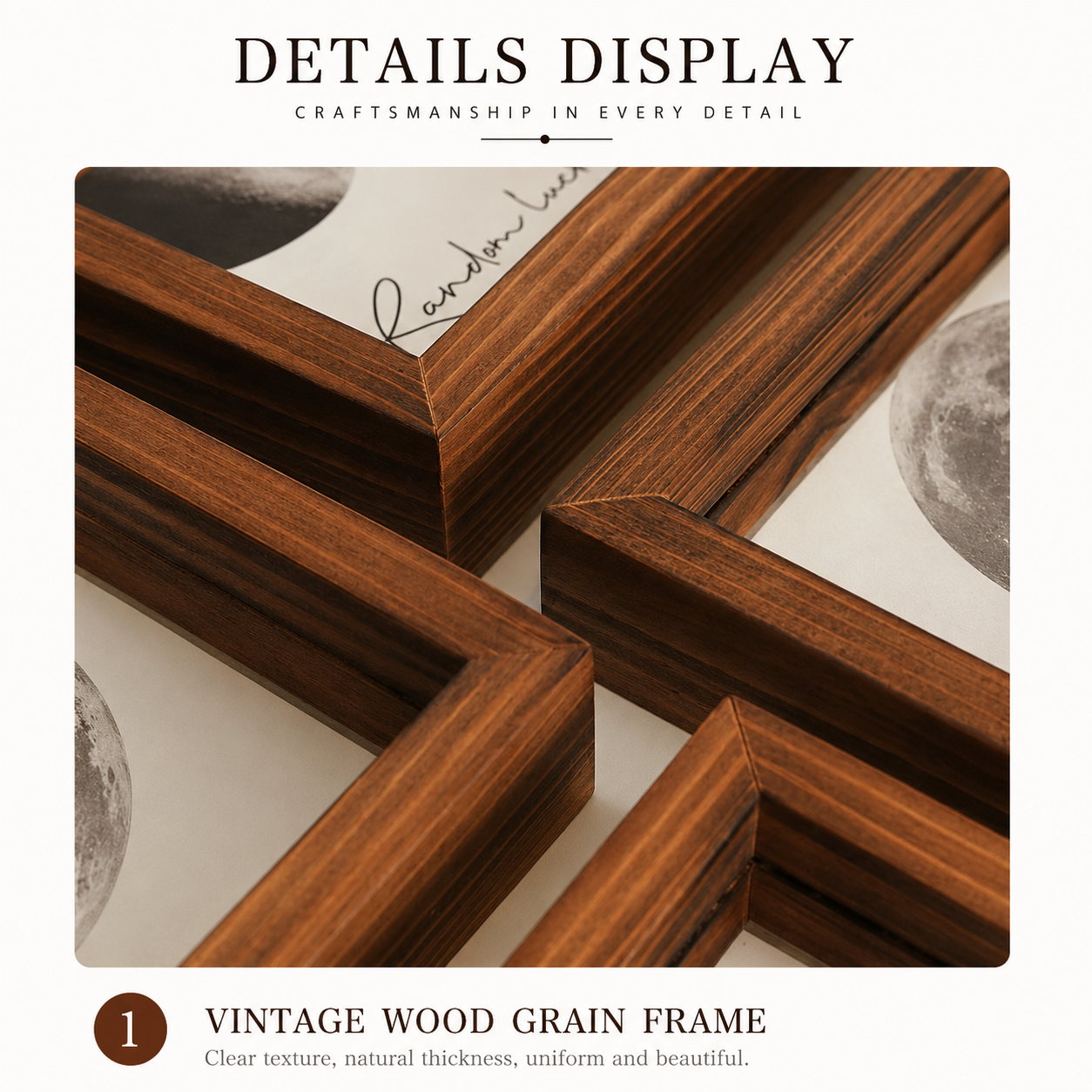 Personalized Moon Phase Frame Gift Box – Custom Anniversary Moon Print, detail infographic showing materials and construction