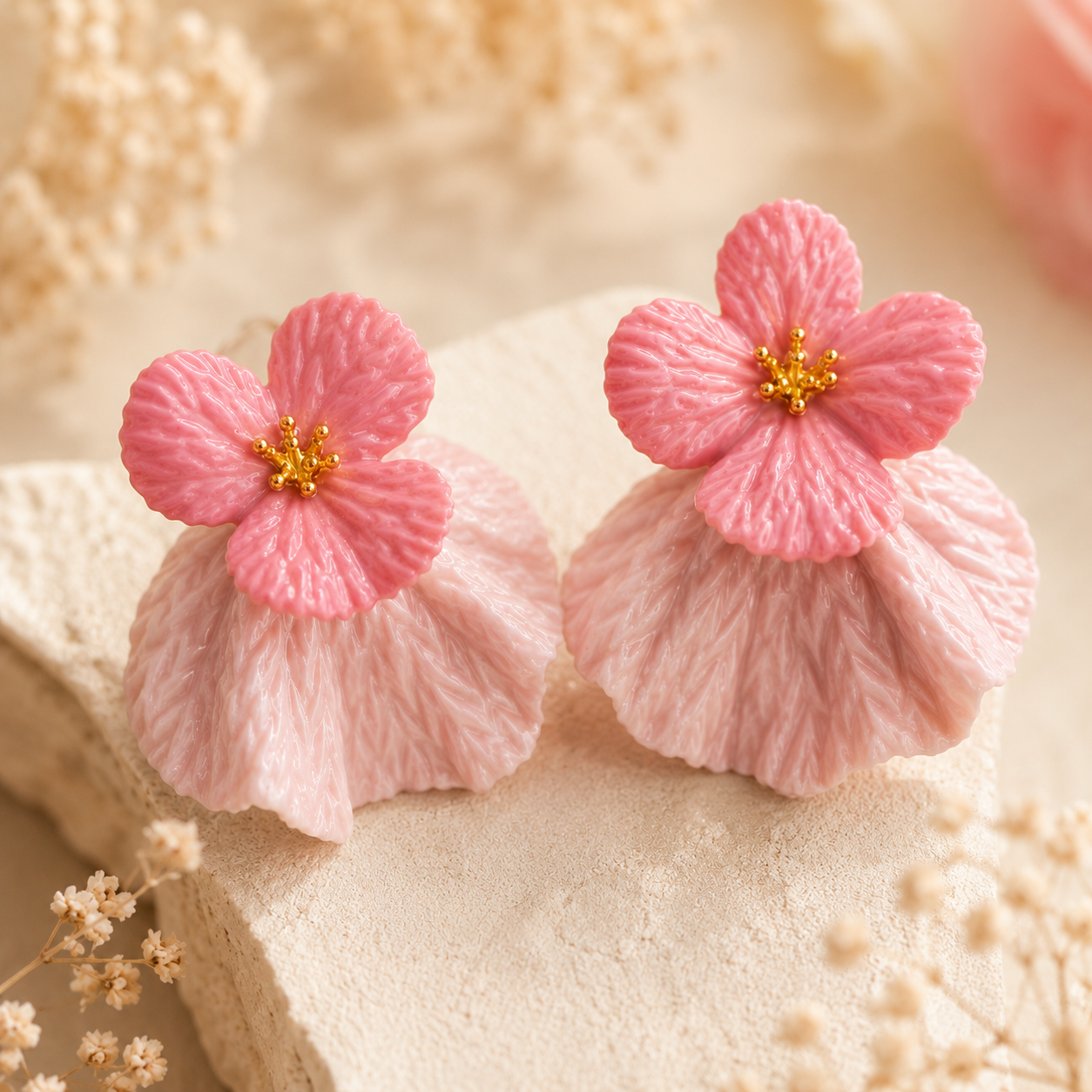 Handmade Ceramic Flower Earrings, size and feature guide