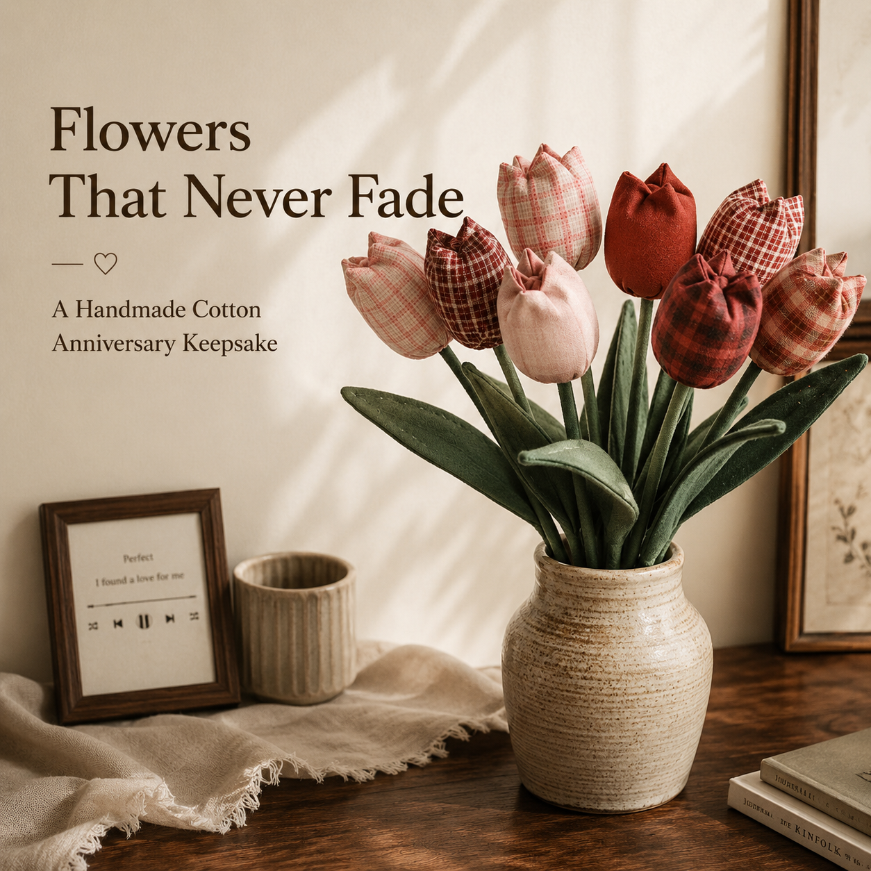 Handmade Cotton Tulip Bouquet, product overview