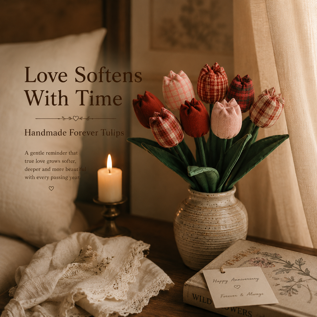 Handmade Cotton Tulip Bouquet, size and feature guide
