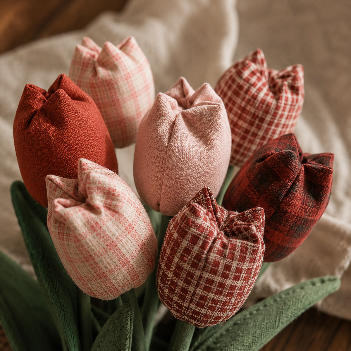 Handmade Cotton Tulip Bouquet, lifestyle view
