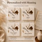 Handmade Embroidered Piano Wall Clock, close-up detail