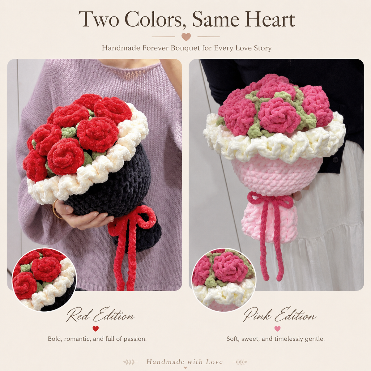 Handmade Forever Flower Bouquet, lifestyle view