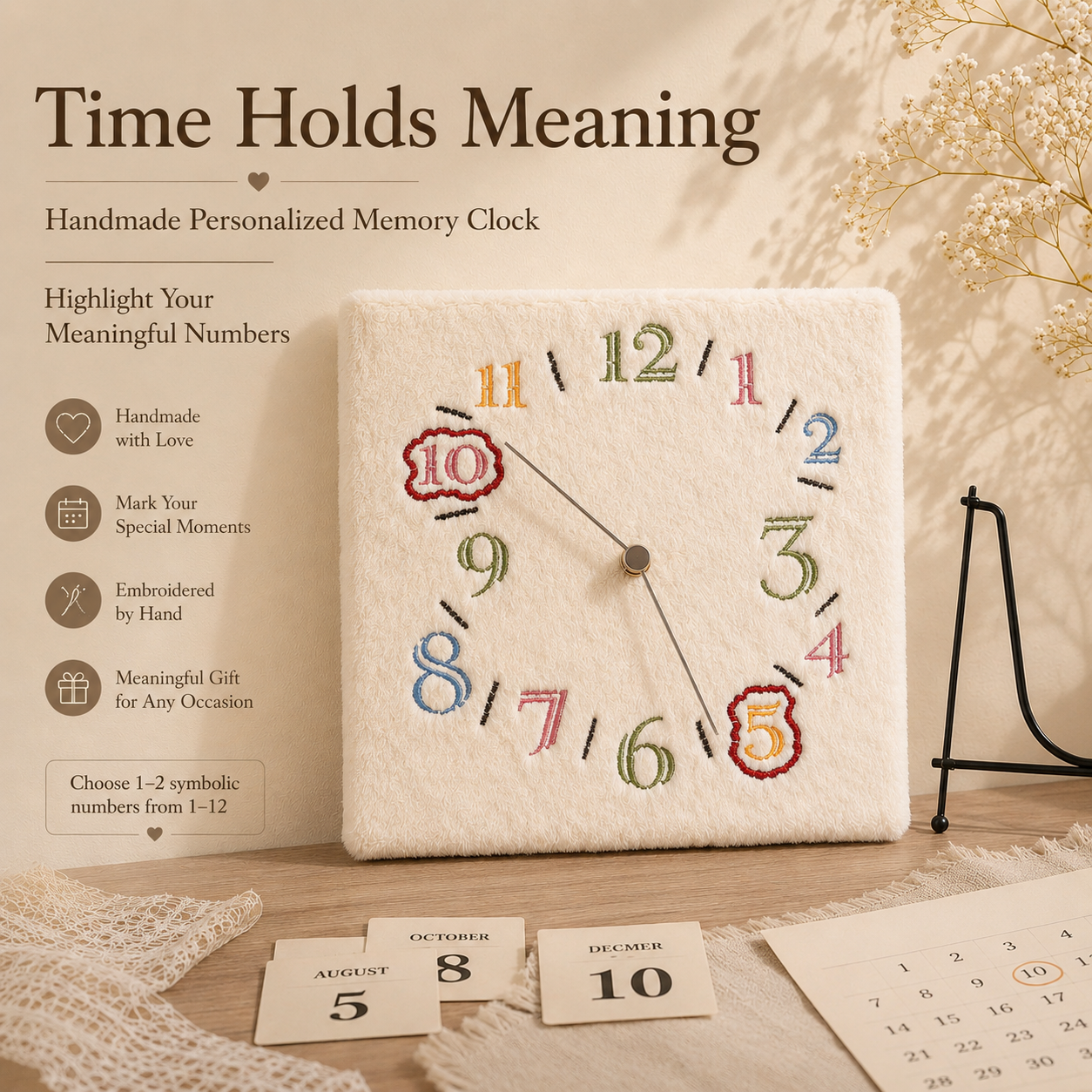 Handmade Personalized Memory Clock, product overview