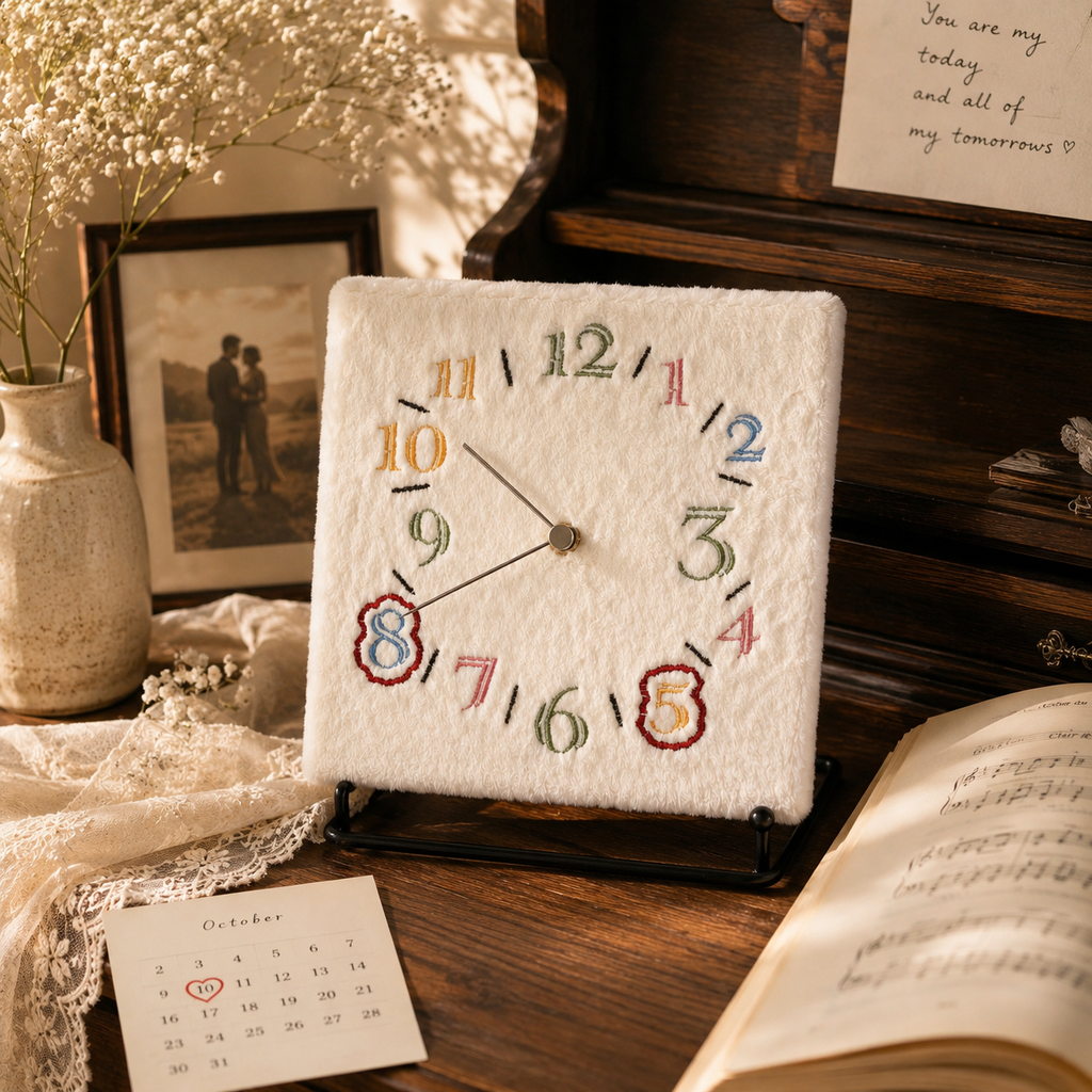 Handmade Personalized Memory Clock, styled product view