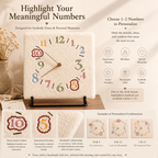 Handmade Personalized Memory Clock, size and feature guide