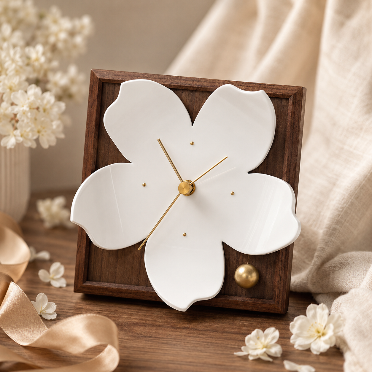 Handmade Porcelain Blossom Clock, product overview