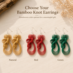 Handwoven Bamboo Knot Drop Earrings, available color or style options