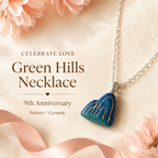 Ceramic Green Hills Necklace – 9th Anniversary Gift for Her