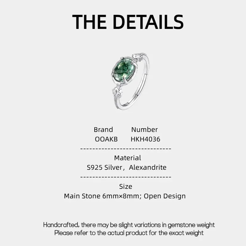 Moss Agate Open Ring Unisex — side profile and band detail 4