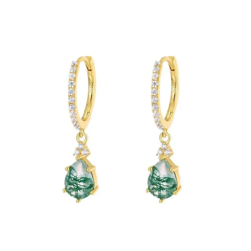 New Style Moss Agate Earrings — angled product view 5