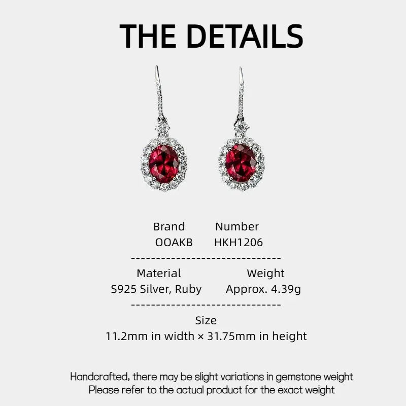 Oval Ruby Halo Drop Earrings — main earrings product view 6