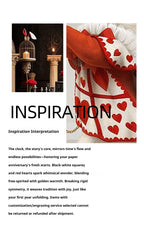 Design inspiration for the paper wedding necklace: clock symbolizes time’s flow, checkered/heart motifs spark whimsy. Items with customization cannot be returned.