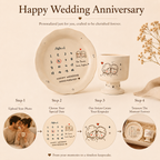 Personalized Ceramic Anniversary Breakfast Set, lifestyle view