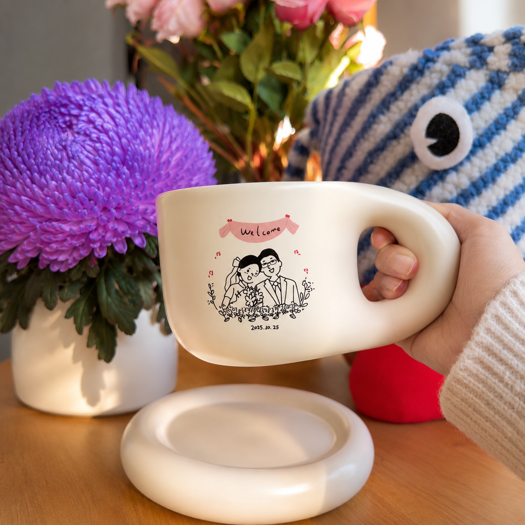 Personalized Ceramic Mug & Tray Set, product overview