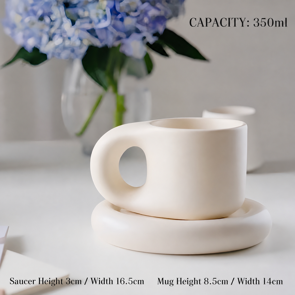Personalized Ceramic Mug & Tray Set, size and feature guide