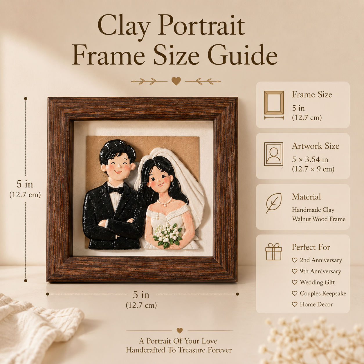 Personalized Clay Portrait Frame, lifestyle view