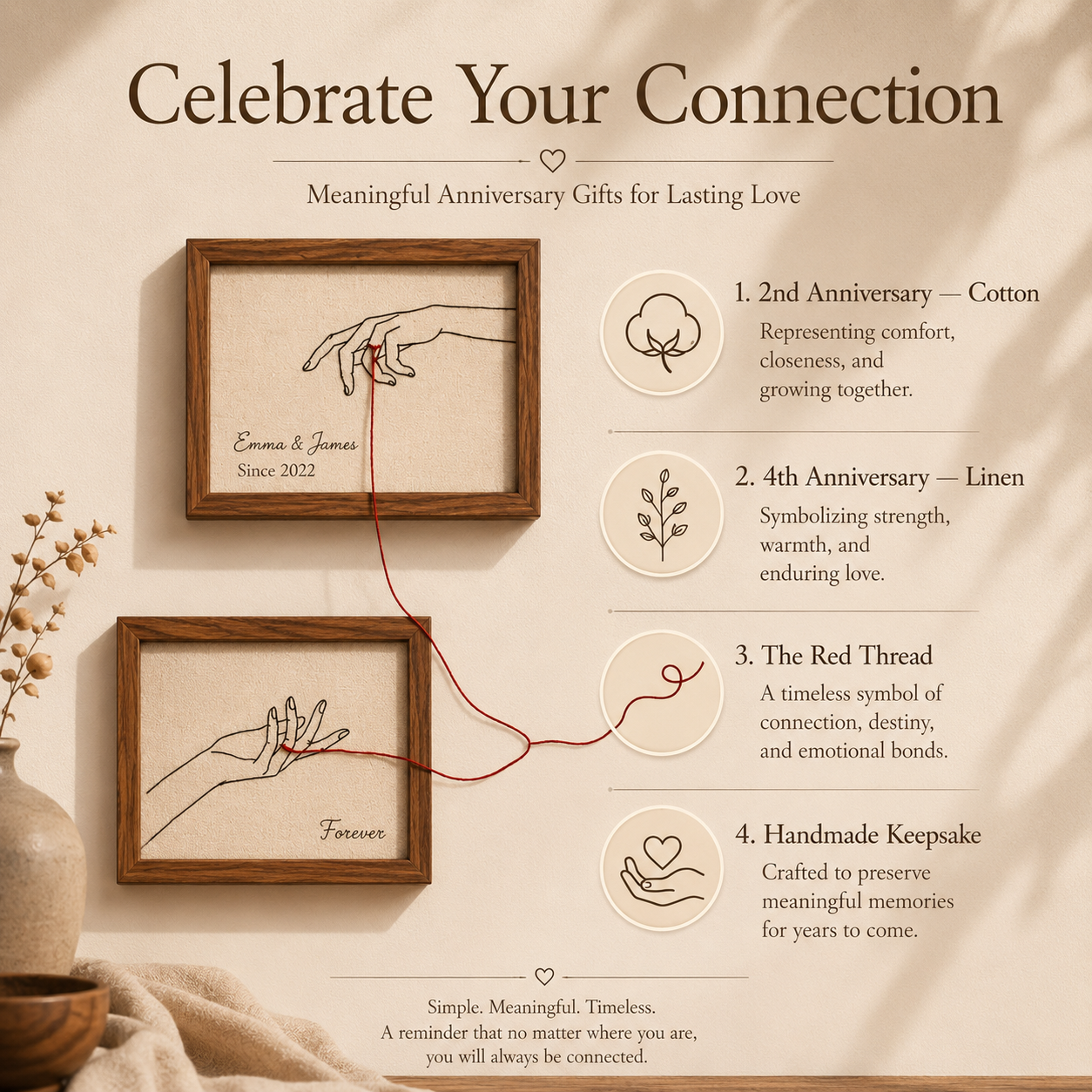 Personalized Embroidered Frame Set, styled product view