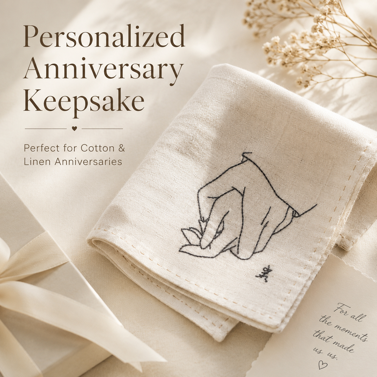 Personalized Embroidered Handkerchief, product overview