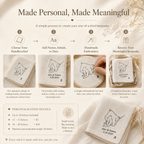 Personalized Embroidered Handkerchief, size and feature guide