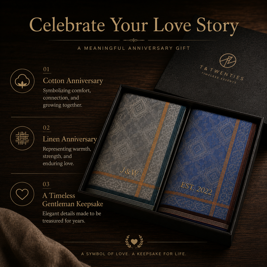 Personalized Gentleman Handkerchief Gift Box, size and feature guide