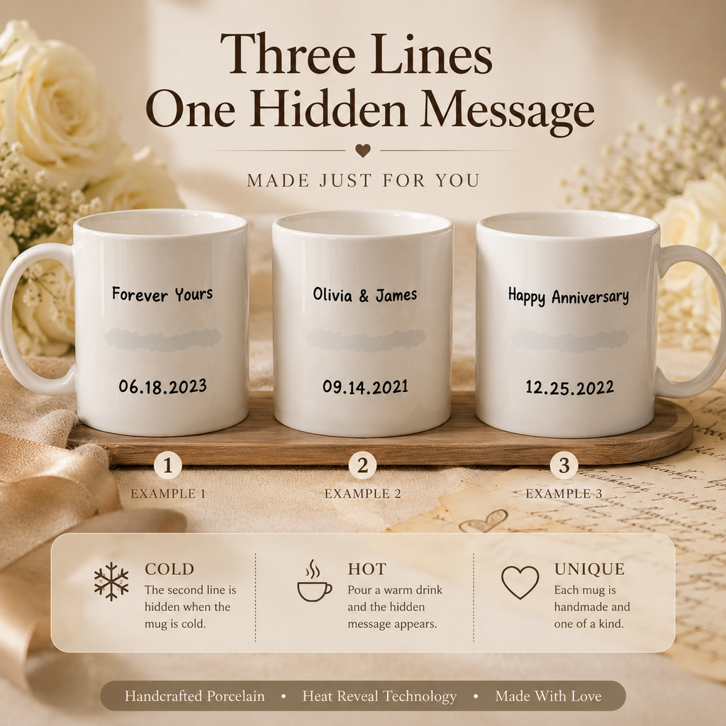 Personalized Heat Reveal Porcelain Mug, lifestyle view