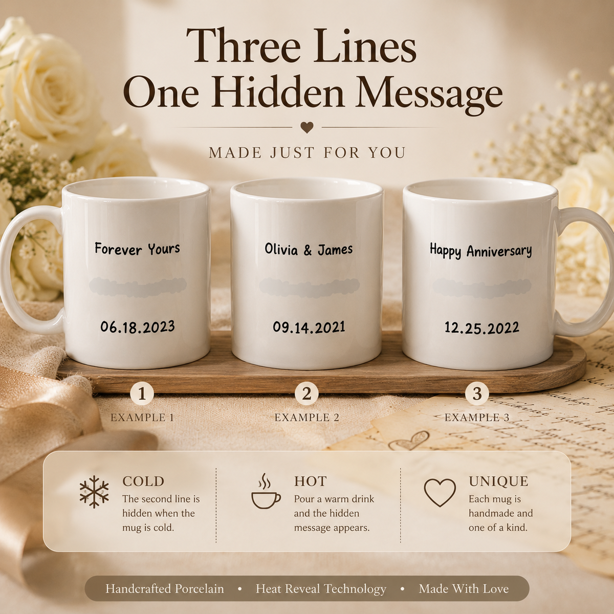 Personalized Heat Reveal Porcelain Mug, lifestyle view