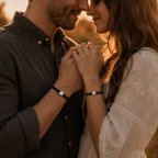 Personalized Leather Anniversary Couple Bracelet Set, craftsmanship details