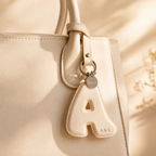 Personalized Leather Initial Charm Set, lifestyle view