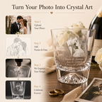 Personalized Photo Engraved Crystal Glass, size and feature guide