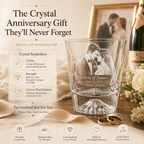 Personalized Photo Engraved Crystal Glass, lifestyle view