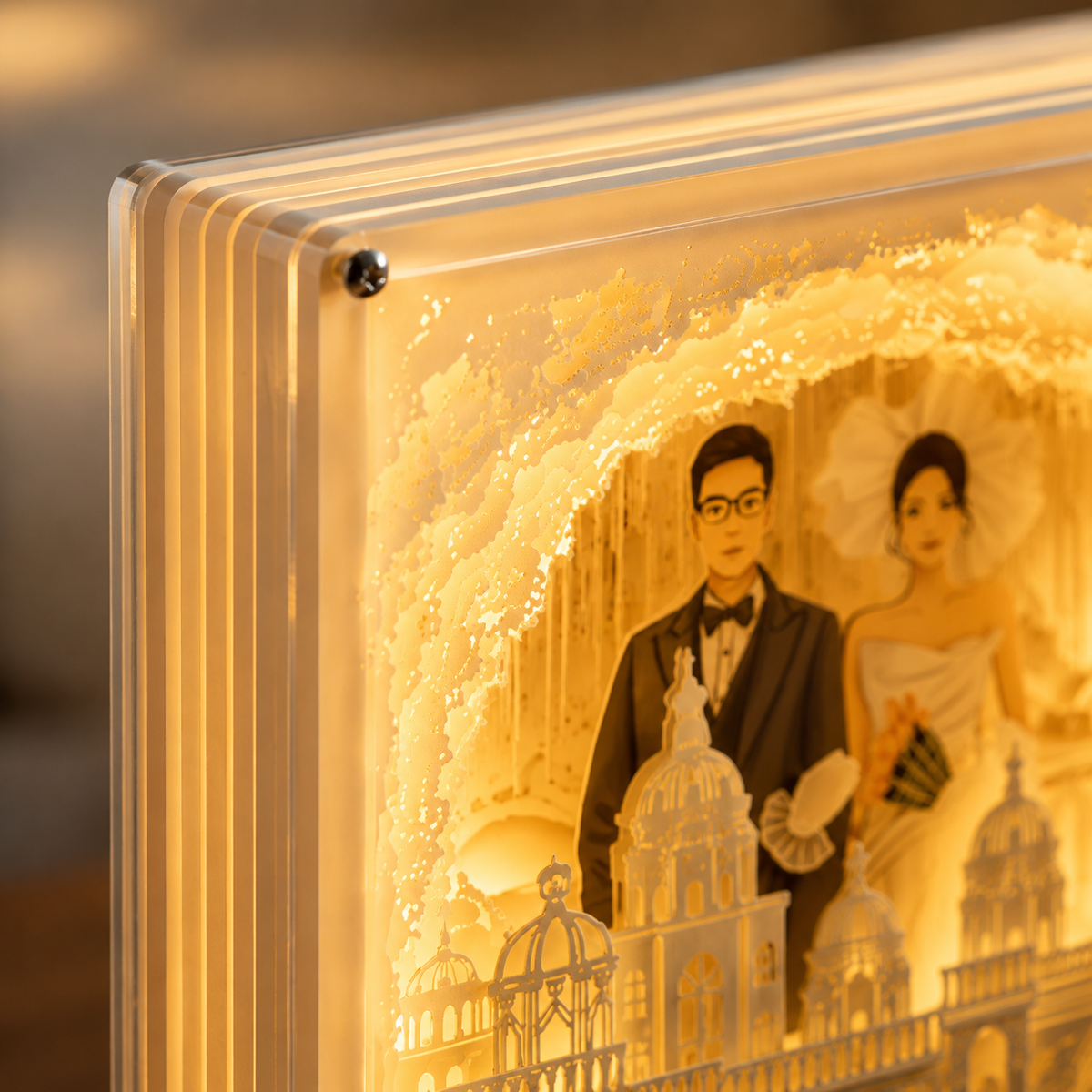 Personalized Photo Paper Cut Light Box Anniversary Gift, size and feature guide