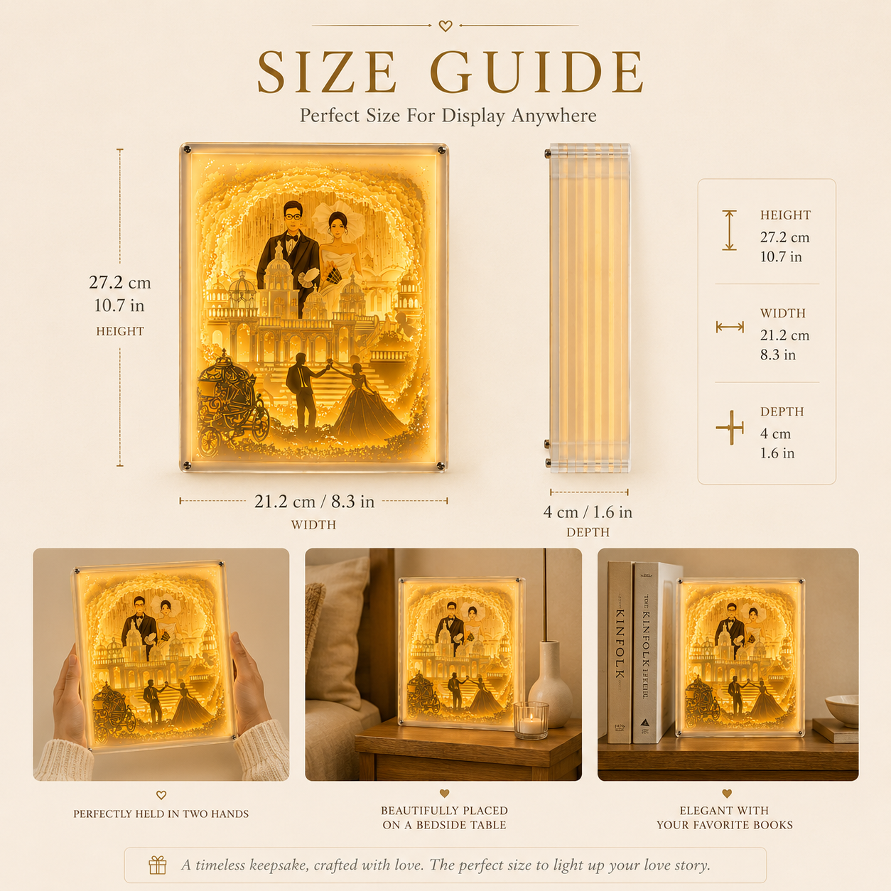 Personalized Photo Paper Cut Light Box Anniversary Gift, craftsmanship details