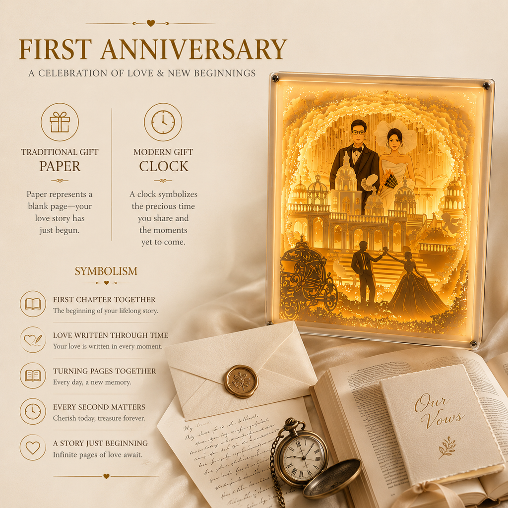 Personalized Photo Paper Cut Light Box Anniversary Gift, product overview