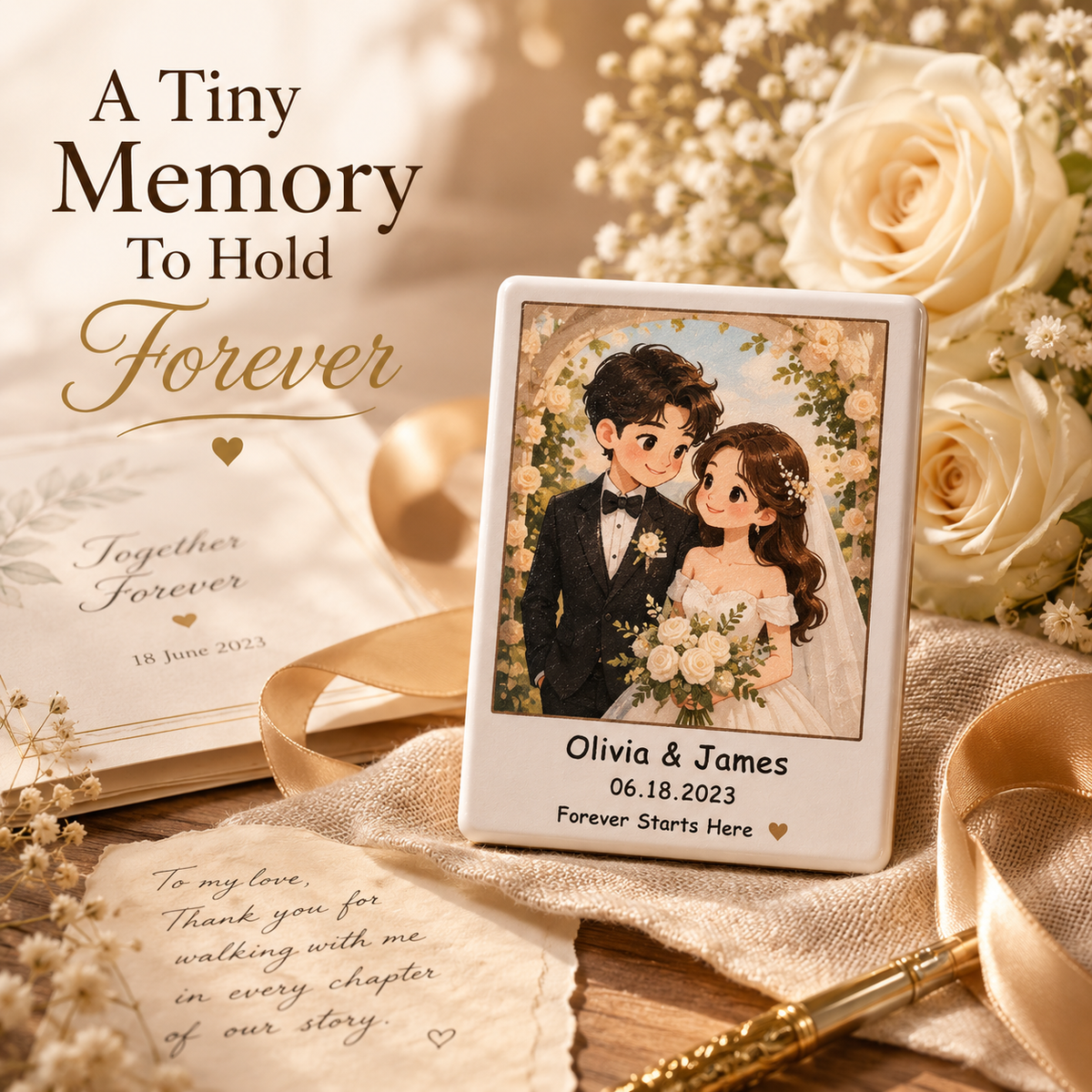 Personalized Porcelain Photo Illustration Fridge Magnet, product overview