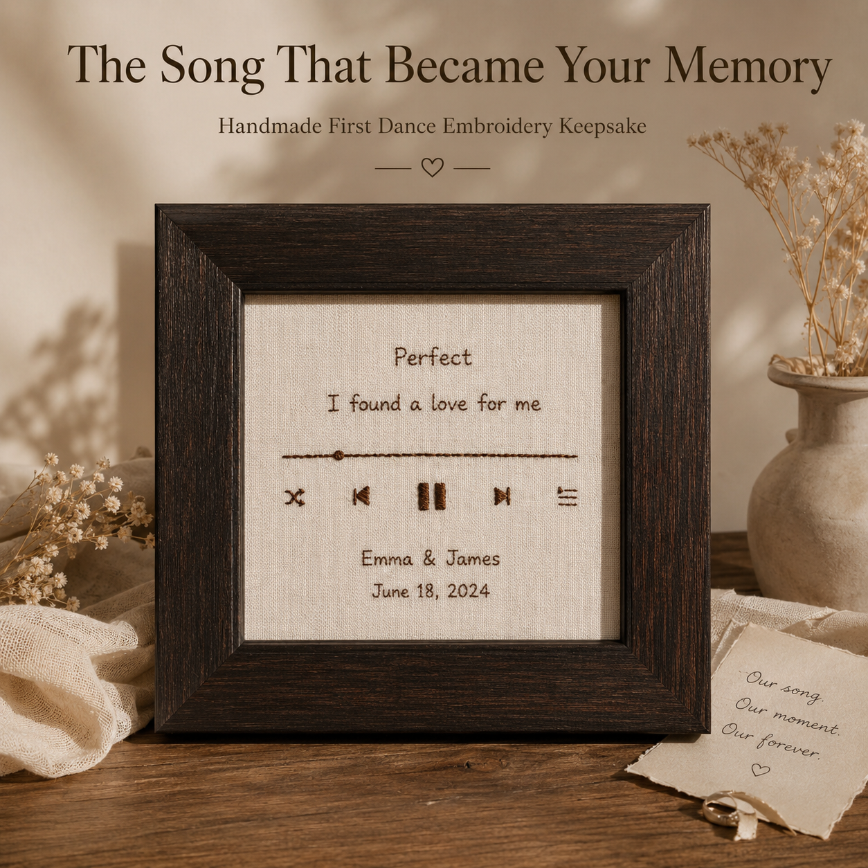 Personalized Wedding Song Embroidery Frame, product overview