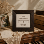 Personalized Wedding Song Embroidery Frame, close-up detail