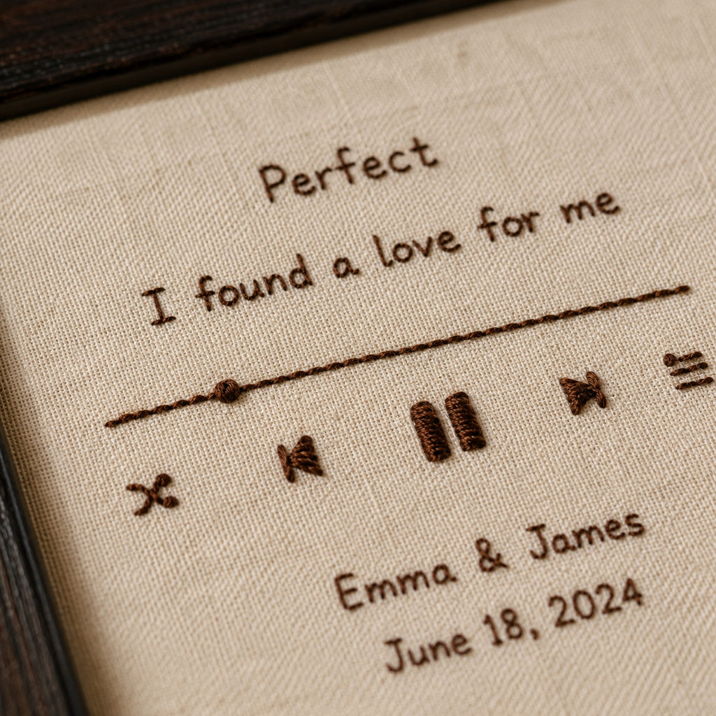 Personalized Wedding Song Embroidery Frame, size and feature guide