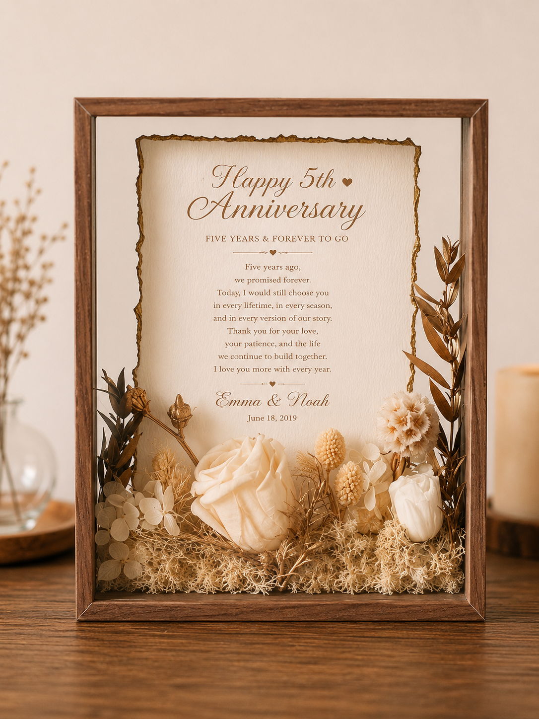 Personalized Wedding Vows Wood Frame, available color or style options
