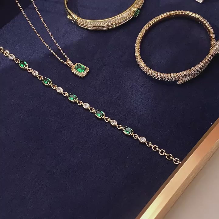 Emerald Square Sugar Necklace S925 Silver Women's Style