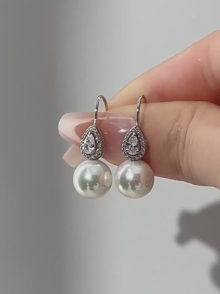 Pearl French Niche Earrings S925 Silver Women's Style