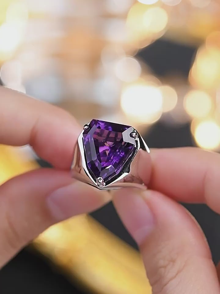 Provence Love Series Natural Amethyst Open Ring