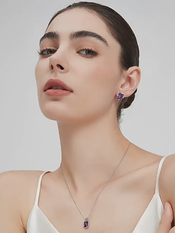 Twilight Star Dome Series Natural Amethyst Collar Necklace