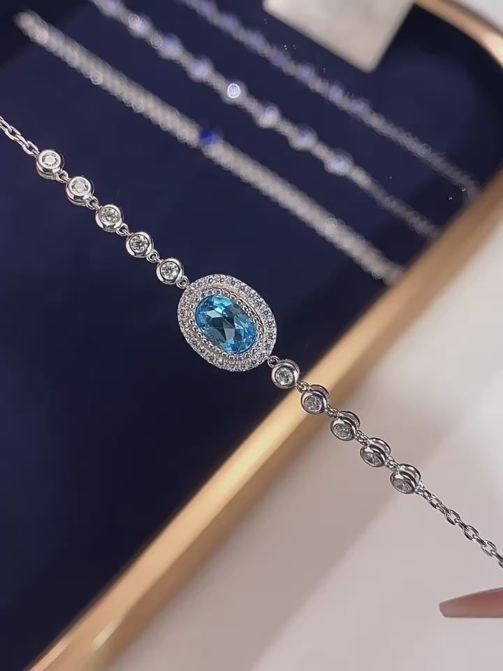 Topaz Ocean Mystery Bracelet S925 Silver Women's Style