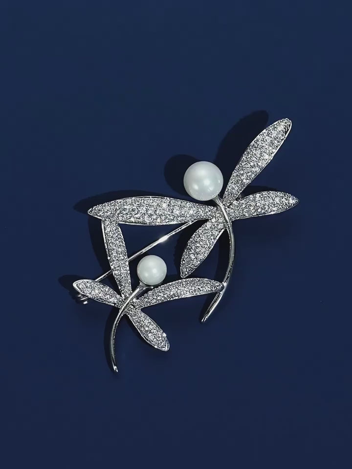 Pearl Dragonfly Brooch Women's