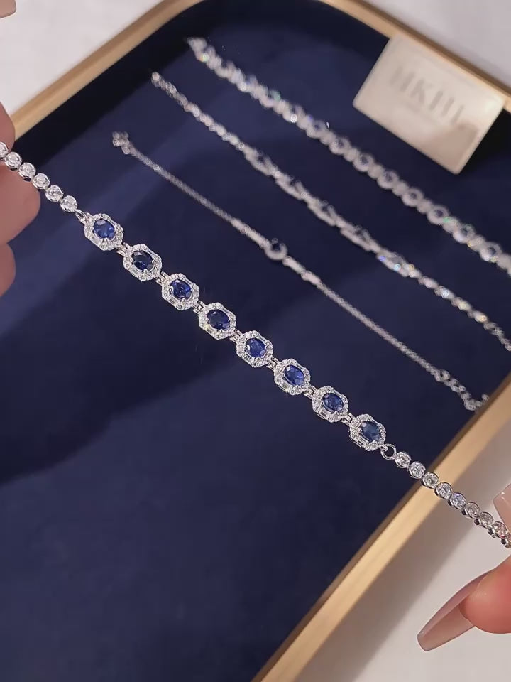 Klein Blue Sapphire Galaxy-Shining Light Luxury Bracelet