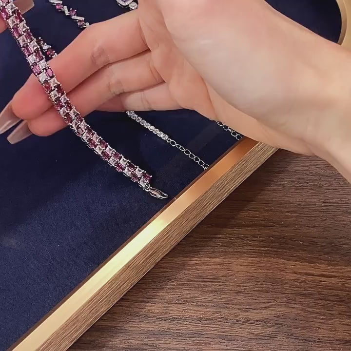 Garnet Light Luxury Bracelet S925 Silver Women's Style