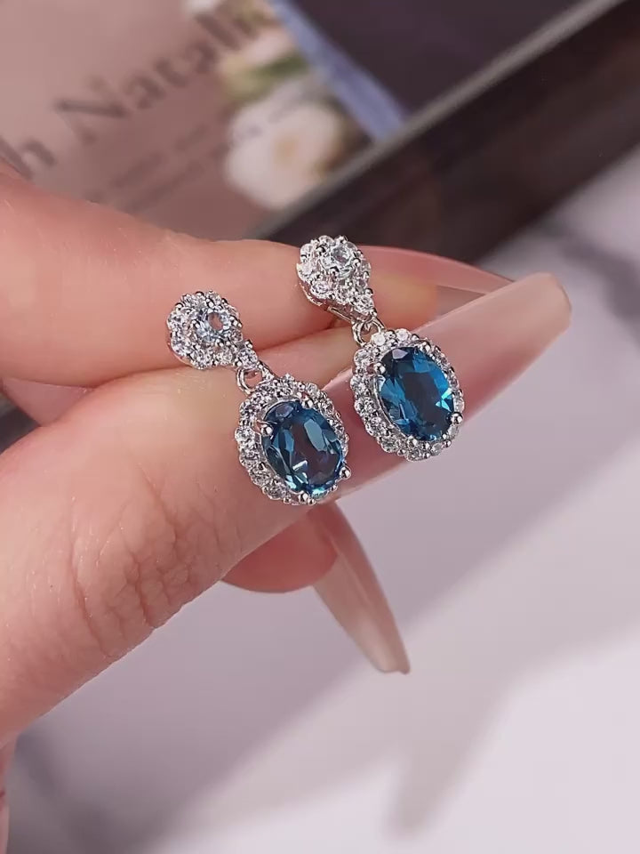 Topaz Earrings S925 Silver Women's Style